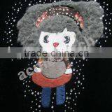 Lovely Girl Rhinestone Accented Flock Patch