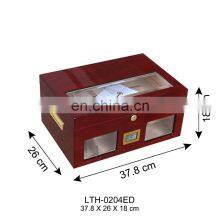 Cedar Wood Travel Humidor Box Portable Cigar Case Glass Top Cigar Wooden Box Acrylic Cigar Humidor thumbnail-2