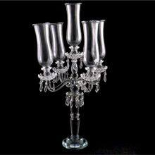 Event Wedding Table Decoration Centerpieces 5 Arms Clear Tall Crystal Candelabra thumbnail-3