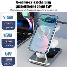 Customizable Desktop 3 in 1 All-In-One Wireless Charger Stand & Holder Multifunctional Charging Solution for IPhone thumbnail-6