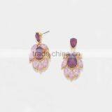 CRYSTAL RHINESTONE PETAL TEARDROP EVENING EARRINGS thumbnail-2