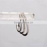 Latest Diamond 10k White Gold Hoop Earring Three Layer Fashion Design Jewelry thumbnail-2