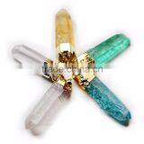 Pendant, PTP-A120 Fashion Jewelry Natural Gen Stone Crystal Precious Stone Gold Pendant thumbnail-1