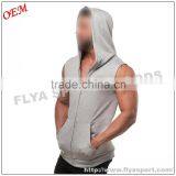 2016 Latest High Quality Blank Sleeveless Tank Top Pullover Zipper Gym Singlet Hoodies thumbnail-2