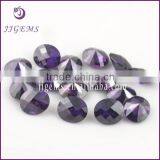 Checker Cut Synthetic cz Oval Amethyst Zircon Gemstone