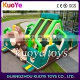 Gorilla Inflatable Obstacle Course With Tunnels, Tropical Inflatable Obstacle With Slide, Inflatable Jumping Amusement Play Park