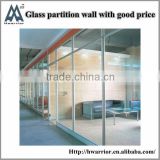 8MM thick clear tempered glass partition