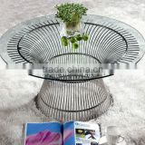 glass top metal table / arne oval table Y123