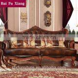 American Antique Style Genuine Leather Solid Wood Sofa Set Design for Living Room Furniture N-253 thumbnail-4