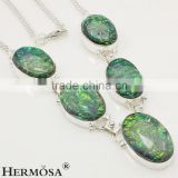 Best Gift Wonderful Dazzling Dichroic Glass Sterling Silver Gemstone Necklace 19"                        
                                                Quality Choice