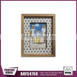 Wooden Picture Frame With Geometric Pattern Paper Printing