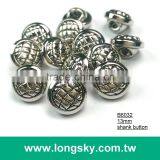 (#B6032/13mm) Animal Stripe Round Type Antique Silver Plated Abs Plastic Shank Button thumbnail-1