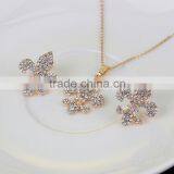 2016 Trendy Gold Plated Rhinestone Anchor Statement Necklace Stud Earring Bracelet Ring Set for Women Wedding Jewelry Set thumbnail-3