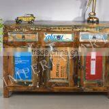 ANTIQUE RECYCLE WOOD FURNITURE WOOD SIDE BOARD thumbnail-1