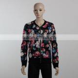 F5W20107 Women Floral Printed Bomber Jackets thumbnail-1