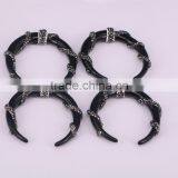 White / Black Resin Gem Pendant, Pave Crystal Twine Around Resin Horn Druzy Pendant thumbnail-4