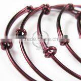 65mm Diameter Dark Red Brass Simple Adjustable Wiring Bracelet for Beading DIY Jewelry Supplies 1900048 thumbnail-2