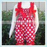 Baby Wholesale Satin Petti Bubble Knickers Princess Romper Red With White Polka Dots Satin Romper Kids Petti Romper thumbnail-1