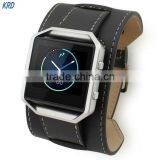 High Quality Cuff Bracelet Watchband Leather Strap For Fitbit Blaze Smart Watch thumbnail-2