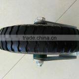 Heavy Duty Fixed Zinc Plate Foamed PU Caster Wheels thumbnail-3