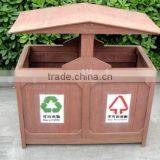 Natural Environment-friendly Wpc Outdoor Wood Plastic Composite Garbage Trash Can for Garden thumbnail-5
