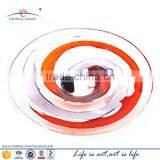 Decorative Hand Blown Art Glass Table Platter Plate Red Purple Wall Hanging Mount thumbnail-1