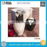 Bride and Groom Salt and Pepper Shaker Ceramic Wedding Favor thumbnail-1
