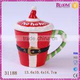 Wholesale cheap christmas gift ceramic mug with lid
