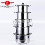 Best Selling New Shape Glass Lid 5pcs Stainless Steel Camping Pot/cooking Pot thumbnail-2