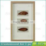 Shadow Box Frame With A Light Gray Wash And Encasing Colorful Natural Agate Under Glass thumbnail-3