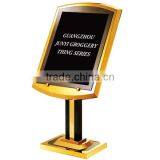 Deluxe Golden Frame Hotel Sign Stand/ Outdoor Fashionable Iron Foot at Pavement Sign Stand/ Advertising Poster Stands P-17 thumbnail-1