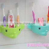 Multi-function Elephant Tooth Brush Holder With Suction Cup/ Adhesive Bathroom Shelve Rack thumbnail-1
