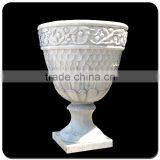 Cheap Landscaping White Marble Decorative Outdoor Flower Pots thumbnail-3