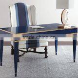Exquisite Classic Italian Style Royal Blue Office Writing Desk With Golden Trim BF11-08303e thumbnail-3