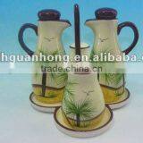 Cruet Set Ceramic Olive Sala Oil Vinegar Bottles thumbnail-1