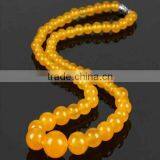 18 Inches 6-14mm Round Yellow Jade Necklace thumbnail-1