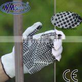 NMSAFETY One Sided Rubber Cotton Dot Gloves