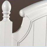 White PU Painting High Quality Rubber Solid Wood Furniture Bed in American Leisure Style thumbnail-2