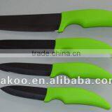 4 Pieces PP+TPR Handle Zirconia Ceramic Knife With Black Blade thumbnail-1