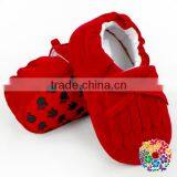 Plain Red Baby Girls Shoes Winter Soft Sole Prewalker Wholesale Baby Crib Shoes thumbnail-5