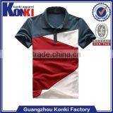 Three Color Striped Body Fit Short Sleeve Polo Neck T-shirt