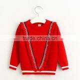 Fashion Kids Girls Sweater With Big Ruffle v Neck Sweaters Chirstmas thumbnail-1