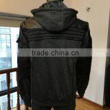 Stock Winter Fleece Hood pu Leather Men Jacket Fur Linning thumbnail-3