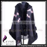 CX-B-P-48B 2016 Ladies Latest Rex Rabbit Fur Trim Shawls and Scarves Pashmina thumbnail-5