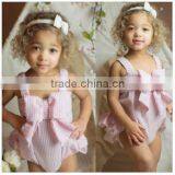 New Arrival Toddler Clothing Pink Seersucker Bubble Wholesale Fancy Newborn Baby Clothes Romper thumbnail-4