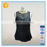 Sexy Girl PU Leather Vest With Fancy Lace Trim thumbnail-1