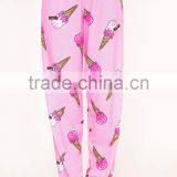 Custom Full Print Women Long PJ Set All Over Print Ladies Sleepwear Pink Ice-cream Print Pajamas Set thumbnail-6