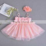 2017 Top Quality Kids New Model Baby 1 Years Old Birthday Pink Flower Party Dresses Cute White Girls First Holy Communion Dress thumbnail-5