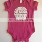 Summer Short Sleeve Custom Organic Cotton Bodysuit For Baby thumbnail-3