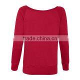 Women Plain Red Sweatshirt, Tri-blend Sweatshirt With Many Colors thumbnail-2